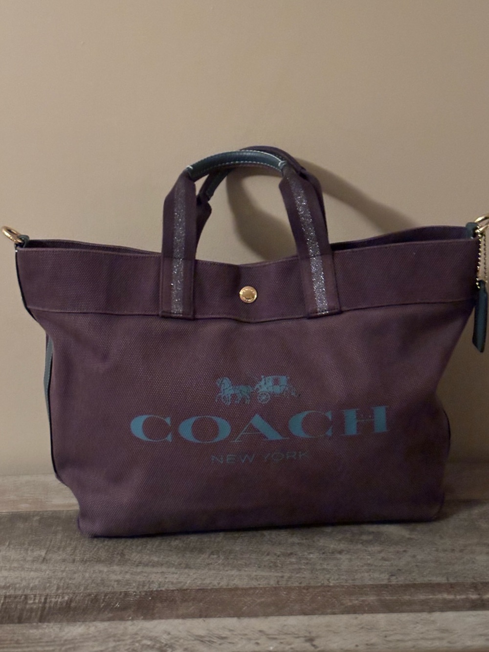 COACH BROWN CANVAS TOTE